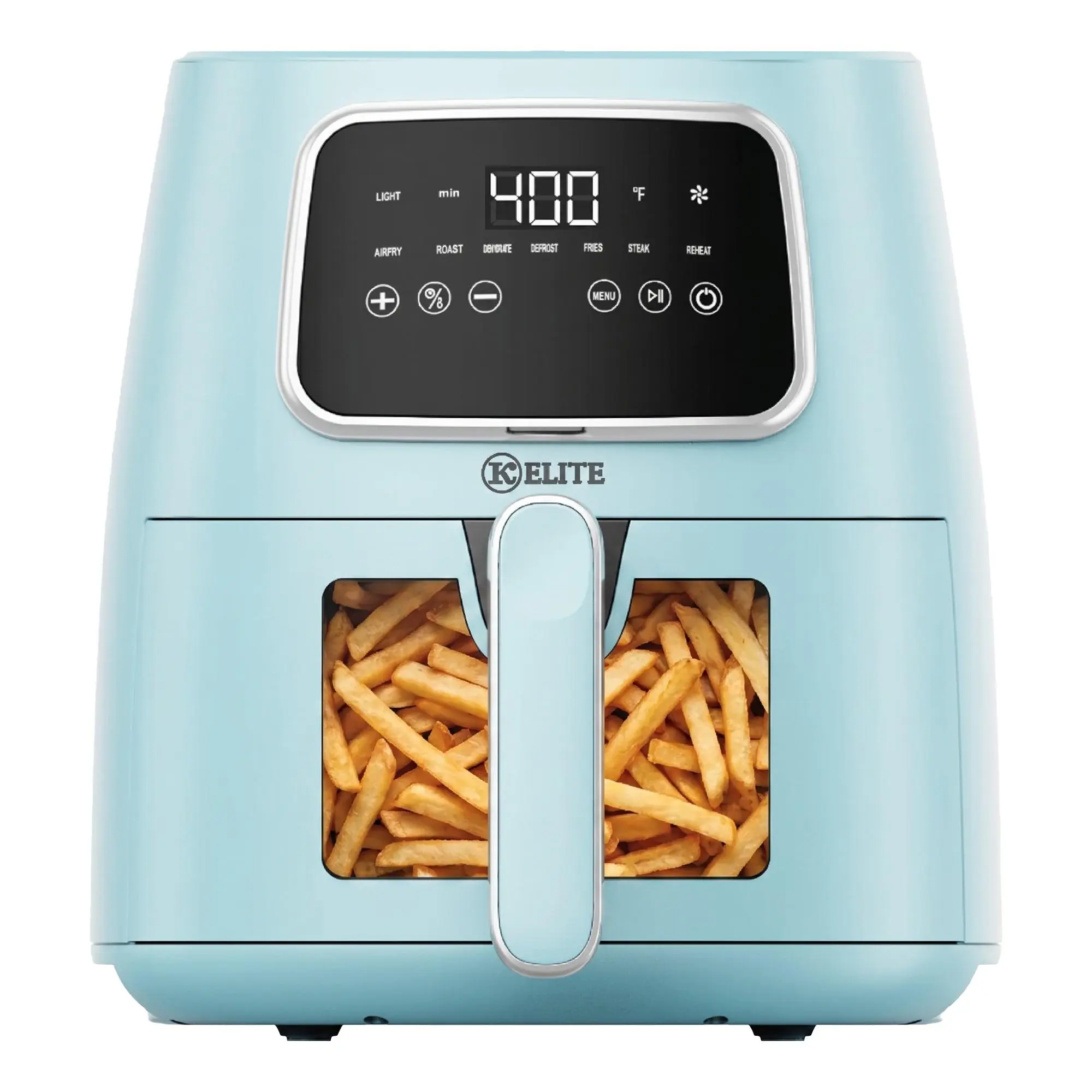 Kitchen Elite 5.5 Qt Digital Air Fryer, 7-in-1 Small Airfryer, LED Screen, Blue