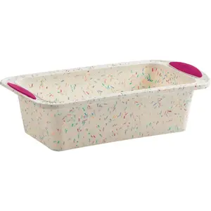 Trudeau White Confetti Silicone Loaf Pan