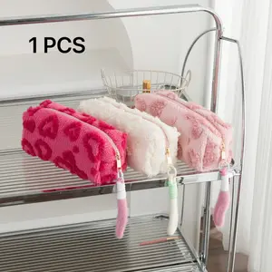 Heart-Shaped Pencil Case Makeup Bag, High-Aesthetic Storage Bag, Large Capacity Student Stationery Box, School Supplies Organizer