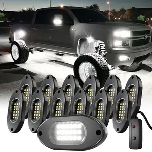 6000k Light Underglow Lamp Kit, 4/6/8/12 Pack with On-Off Switch, RGB LED Rock Crawler Lights, LED Side Light, Car Ambient Lighting for Trucks, Cars, Suvs, Atvs, Utvs, Car Light Embellishments