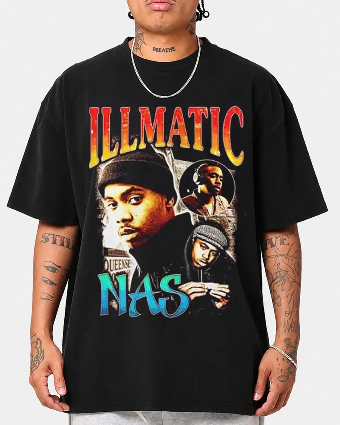 Nas ILLMATIC Streetwear Style T Shirt Gift For Fans Hip Hop Culture Tee