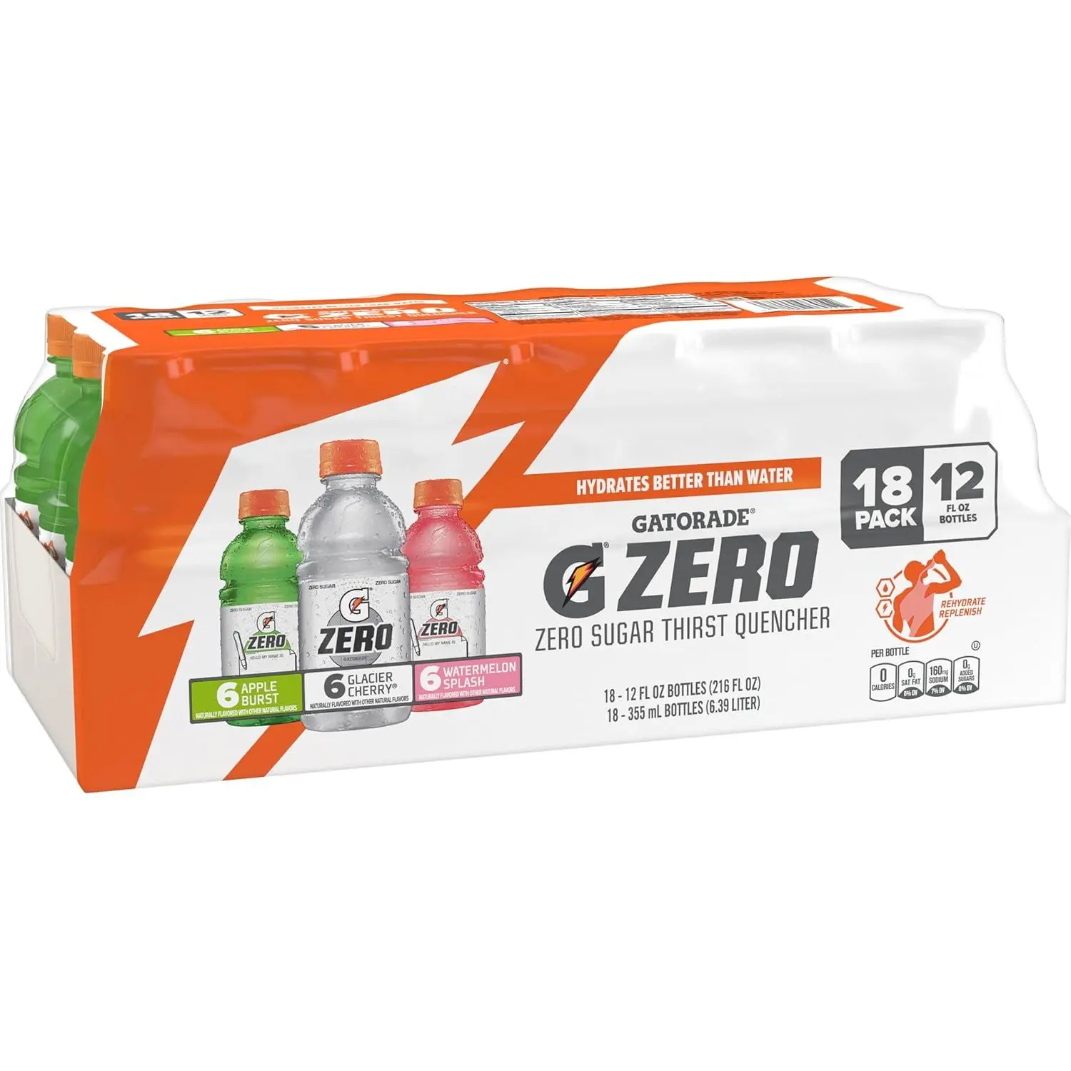 Gatorade G Zero Sports Drink, Glacier Freeze, Glacier Cherry, Berry Variety Pack, 12 Fl Oz (Pack of 18)