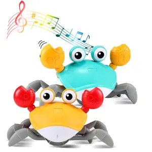 future Crawling Crab Baby Toy - Infant Tummy Time Toys 3 4 5 6 7 8 9 10 11 12 Babies Boy 3-6 6-12 Learning Crawl 9-12 12-18 Walking Toddler 36 Months Old Music Development 1st Birthday Gifts