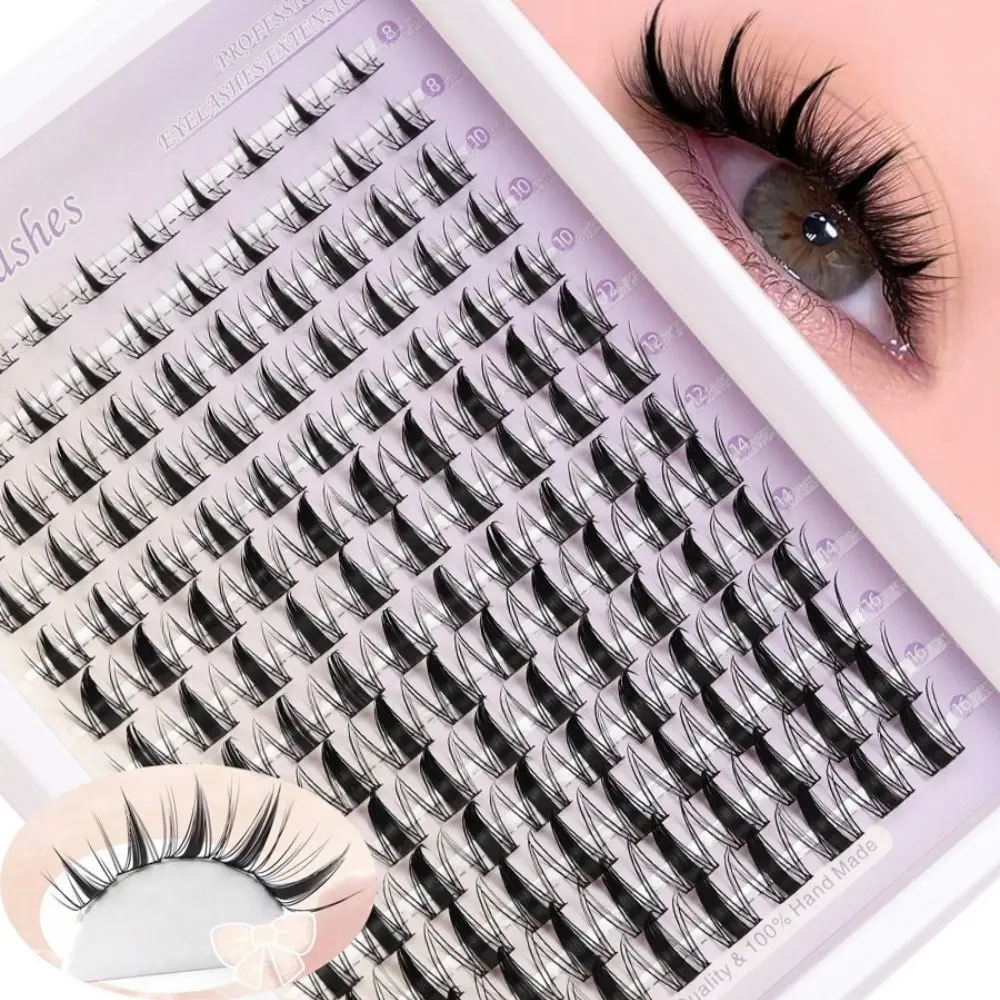 1 box of 140 eyelash extension set 8-18mm comic style eyelash group C roll - wide span DIY eyelash extension wet anime drawing eyelashes Individual False Eyelashes Fashion eyelashes Makeup Lash Clusters Eyelash Cluster Extensions Diy Lash Clusters