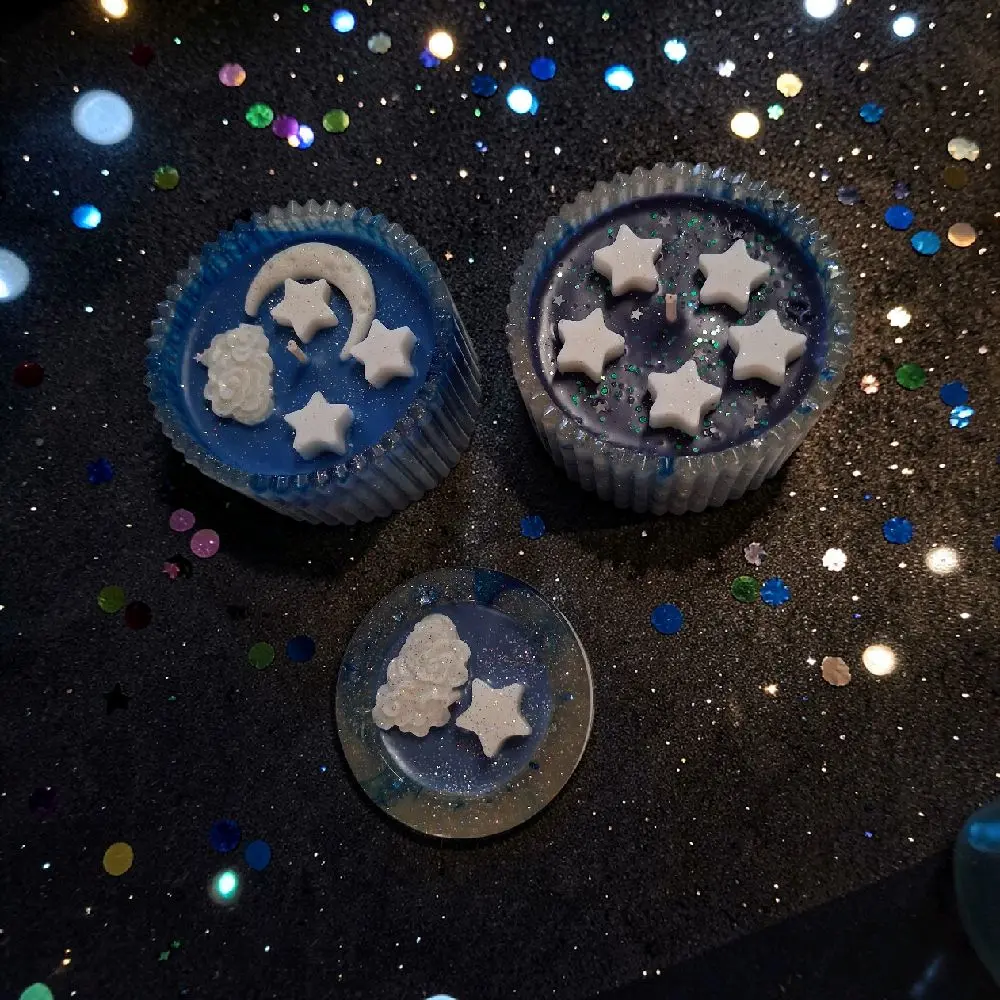 Starry Night Aromatherapy Candle - Celestial Look Stellar Motif with Glitter Accents, Scented Household Decoration for Home Decor Enthusiasts