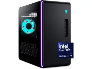 Alienware Aurora Gaming Desktop ACT1250 - Intel Core Ultra 7 265F Processor, Air Cooled, NVIDIA GeForce RTX 5060Ti, 16GB DDR5 RAM, 1TB SSD, 500W Platinum Rated PSU, Win 11 Home - Clear Panel