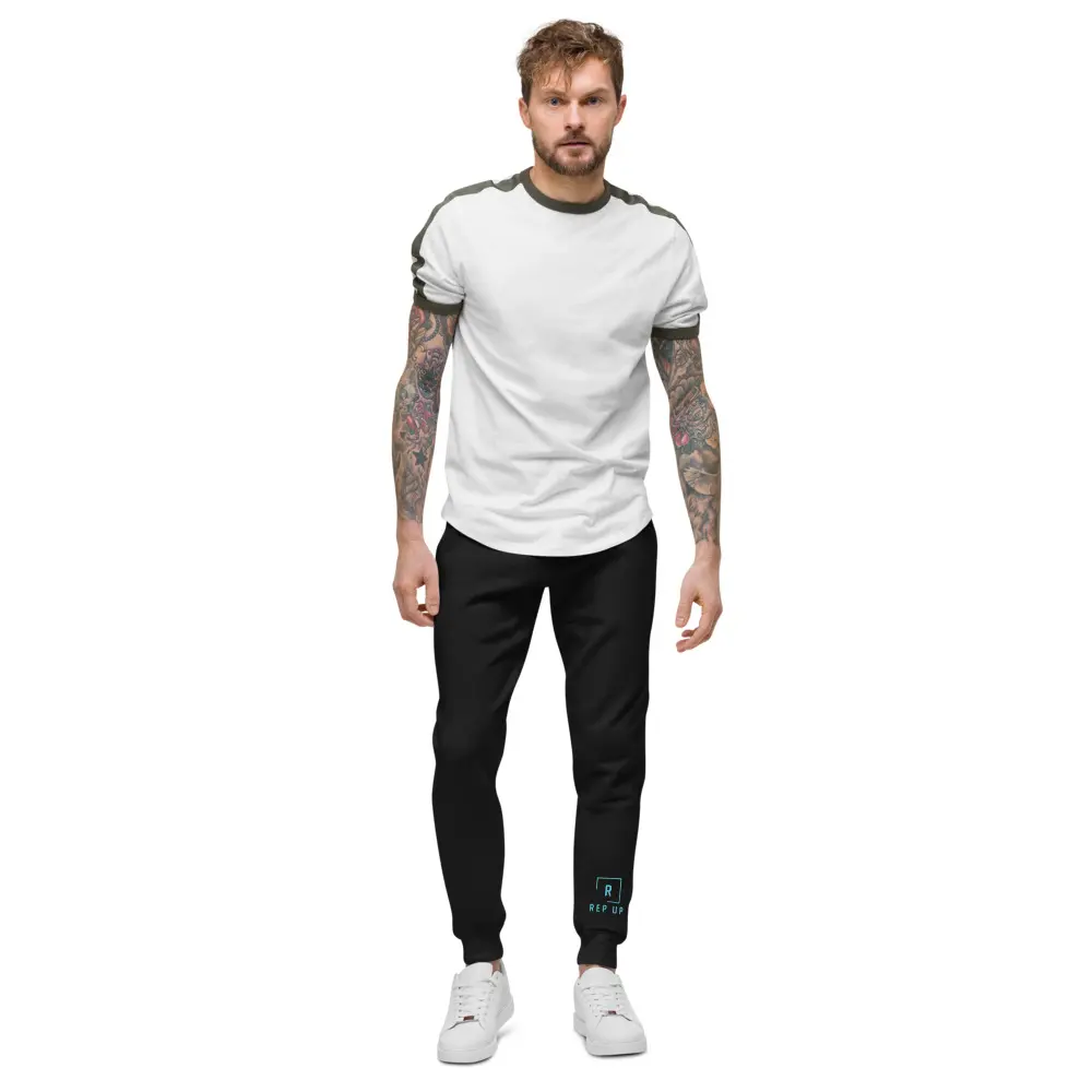 Rep Up Jogger Pants - Unisex Fleece Sweatpants with 100% Cotton Face & 65% Cotton 35% Polyester Blend Cuffed Legs & Elastic Waistband