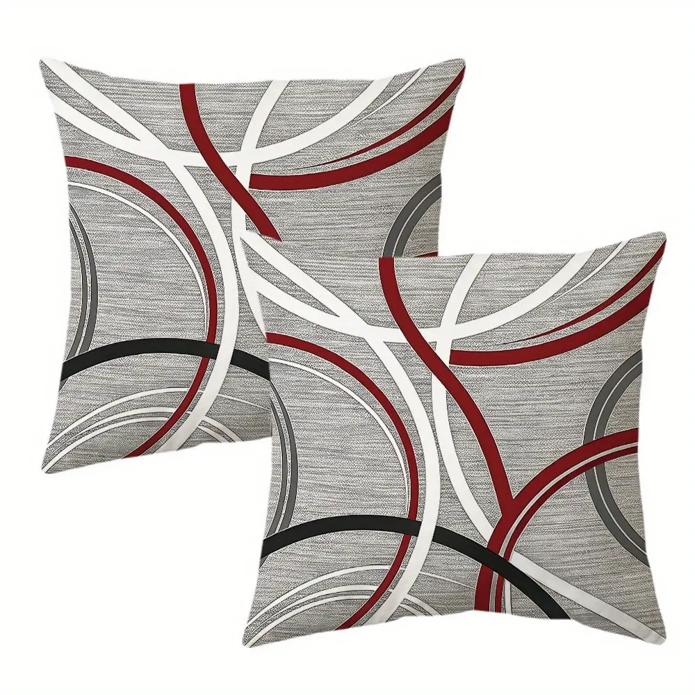 2pcs-Modern Abstract Line Throw Pillow Covers, Home Textile, Comfortable Cushion Cases for Living Room, Patio, Sofa, Single-sided Printing, Without Pillow Core