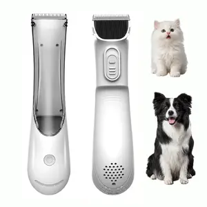 Pet Grooming Vacuum & Trimmer, 3-Speed Cordless Dog Clipper with Suction, Silent Ceramic Blade Pet Hair Trimmer for Dogs & Cats, All-in-One Home Grooming Tool