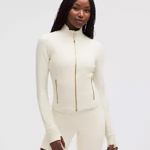 Lululemon Define Cropped Jacket Nulu Light Ivory Gold Lululemon Define Cropped Jacket Nulu Light Ivory Gold