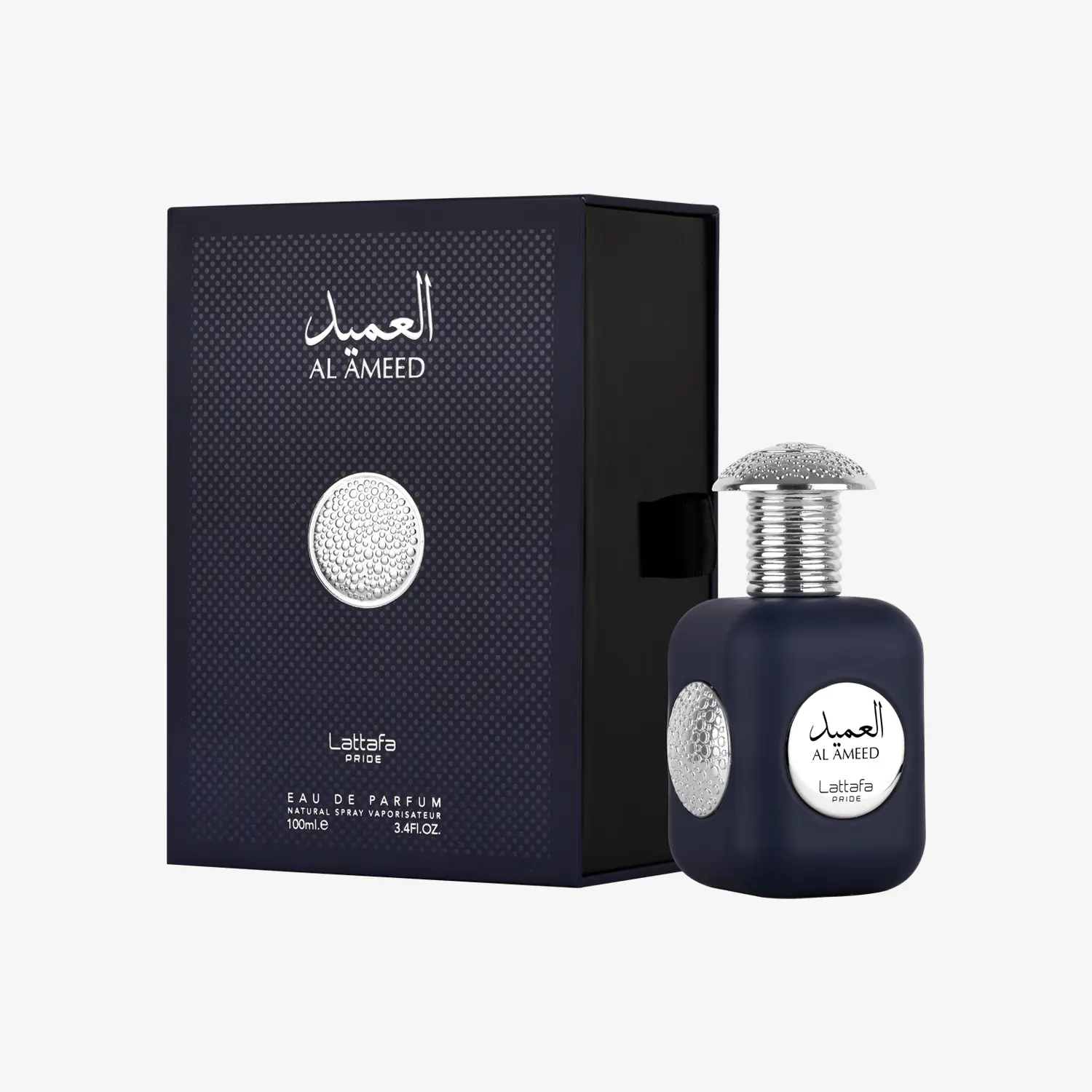 Lattafa Pride Al Ameed Silver Male Fragrance, Hypoallergenic Eau De Parfum (EDP) 100ml/3.4 fl oz (3 to 3.9 fl oz Range)