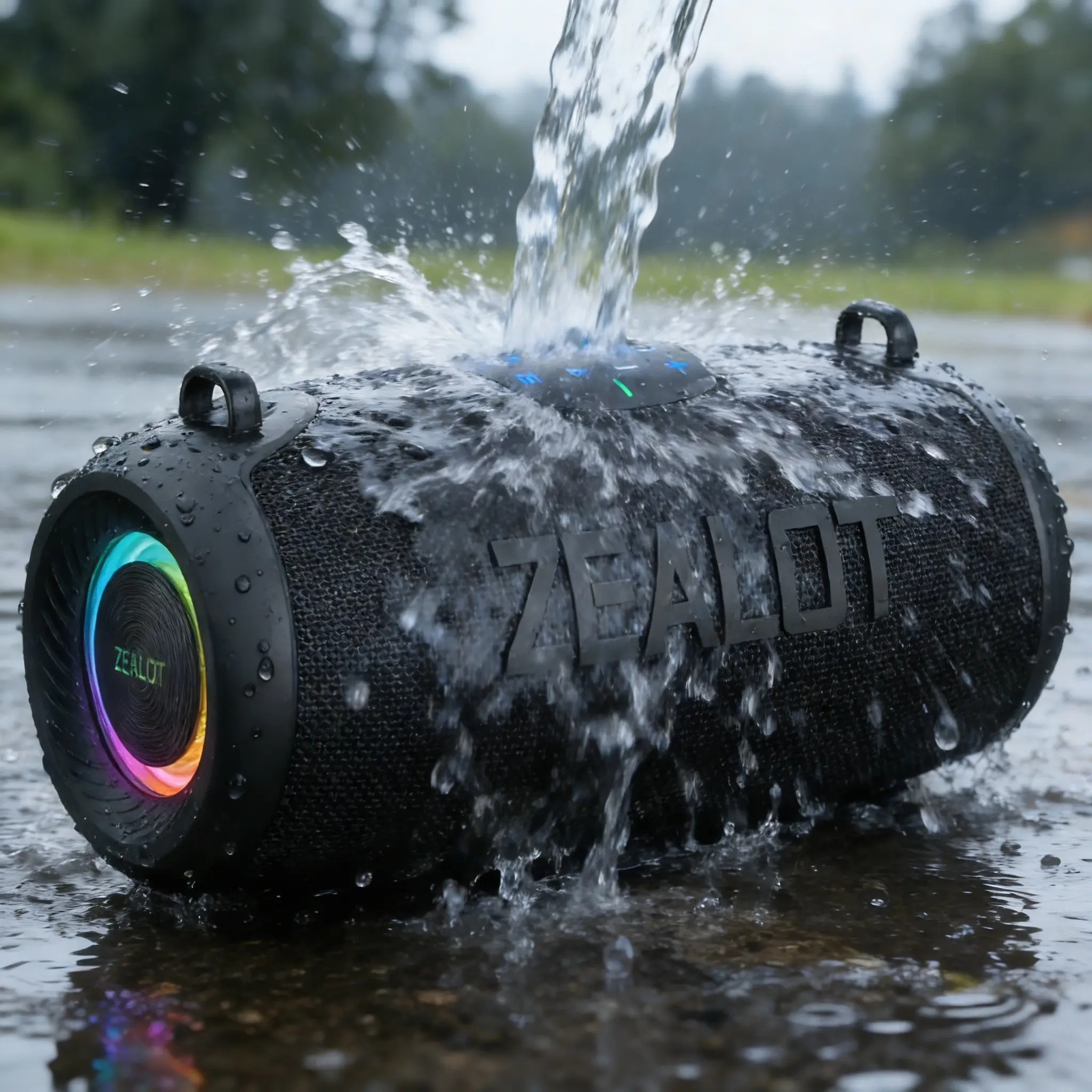 ZEALOT 50W Stereo Outdoor Speaker - Portable with Comfortable Shoulder Strap, 6000mAh Long Playtime & IPX7 Waterproof, Great for Exciting Outdoor Adventures