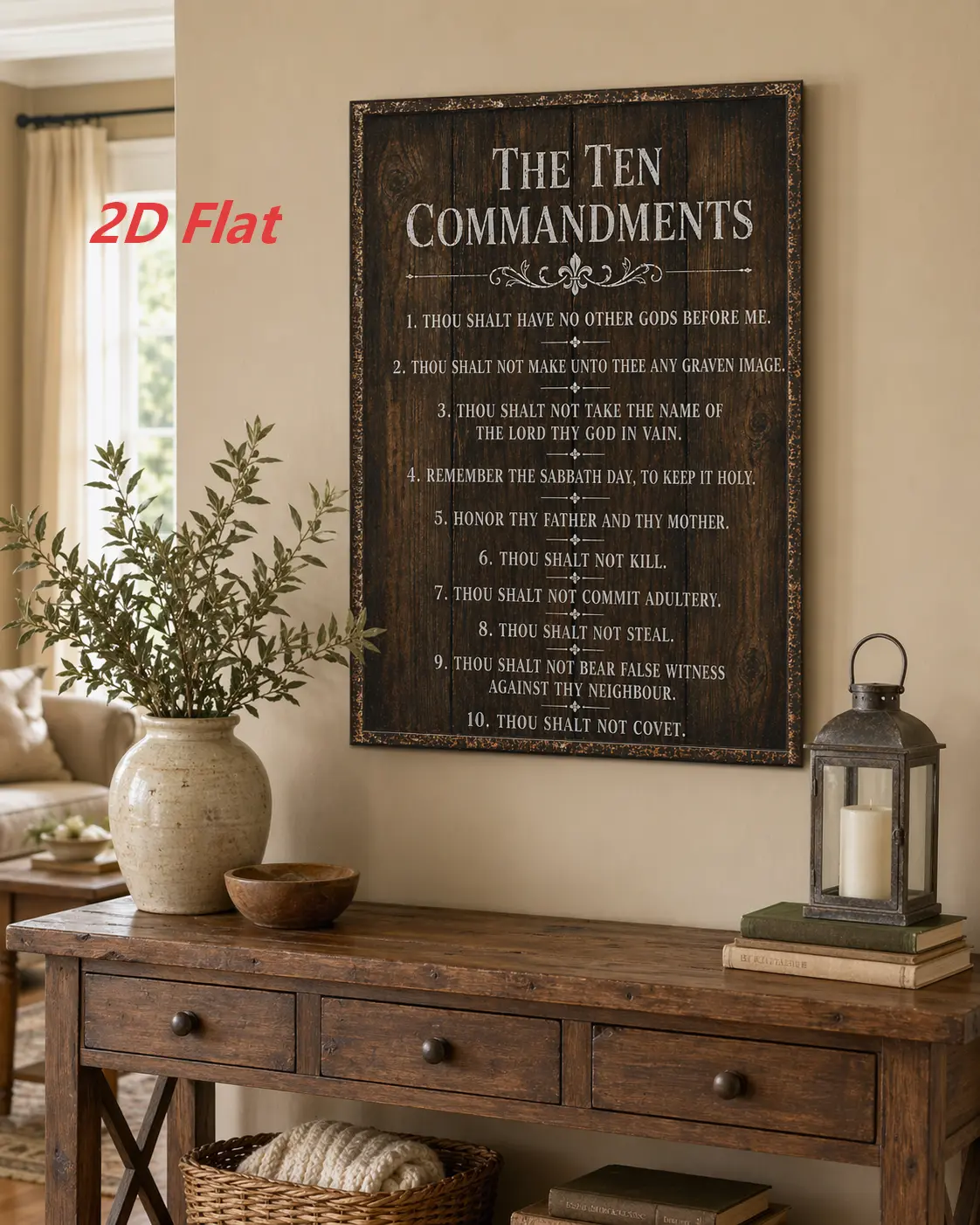 The Ten Commandments Thou Shalt Have No Other Gods Before Me Metal Hanging Sign Inspirational Signs Gift Farmhouse Rustic Wall Art Home Office Living Room Wall Decoration, 12 x 8/12*16 Inches,SummerVibes,SummerWins,DealsForYouDays