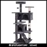 Segawe 55in Modern Multi-Level Cat Tree Condo with Sisal Scratching Posts, Vertical Scratcher, 3 Perches, 11.8in Secure Base, 2 Hideaways for Small-Medium Cats, 33lbs Apartment Decor (19.2x10.6x9.4in,25.9x25.5x55.1in) - 55lb Scratch&Play Pet Furniture