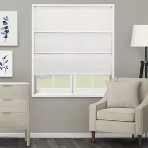 23"x72" Chicology Light Filtering Roman Shade Ridgewood Ultra White