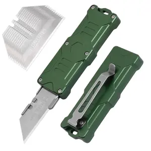 Aluminum Alloy Folding Knife, Men's Tactical Pocket Knife, Quick Open Cutting Tool, Multi-Functional Paper Cutter, Camping Edc , give 10 blades