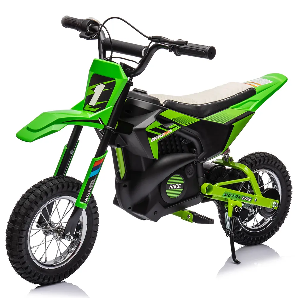 24V 250W Kids Electric Dirt Bike, Off-Road Motocross, Up to 22 km/h, Leather Seat, Rear Brake, Inflatable Tires, Metal Suspension