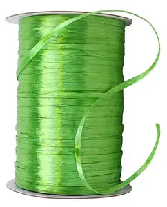 Premium - Pearl Finish Raffia Ribbon --- 1/4in x 100 yards --- Celadon Color