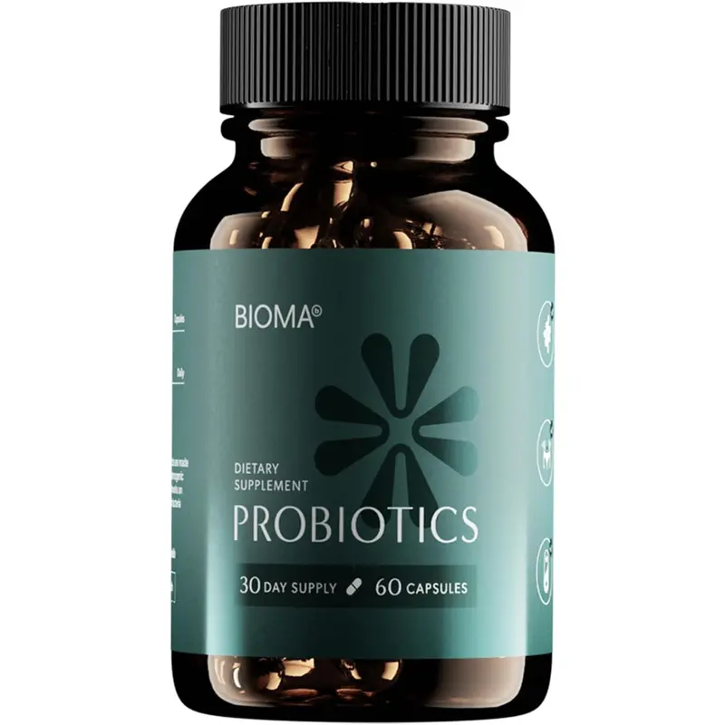 Bioma Probiotics 60 Capsules - Digestive Support, Maintaining 3 IN 1 Gut Health Prebiotics Lactobacillus Blend Natural Dietary Supplement