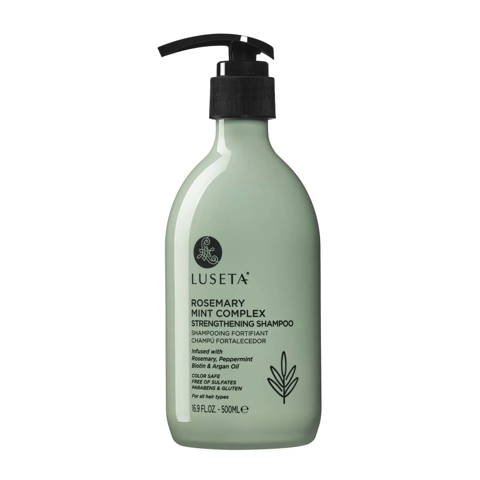Luseta Rosemary Mint Strengthening Shampoo Moisturizing and Nourishing Damaged Hair Thickening Shampoo for Thinning Hair, Fortify Hair Strands and Reduce Frizz for All Hair Types, 16.9oz
