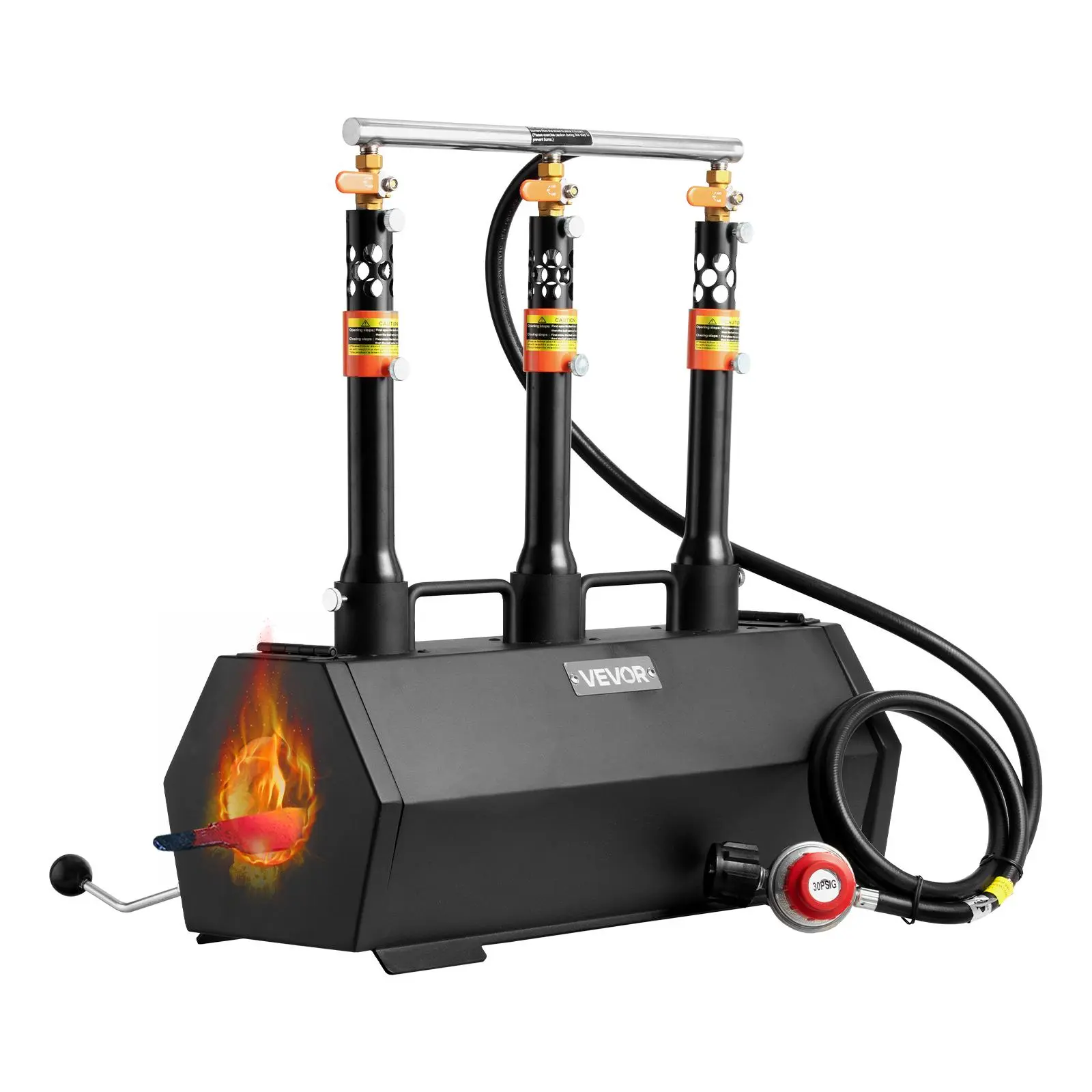 【Summerfinds】VEVOR Portable Propane Forge, 3 Burners, 2600℉ Tool and Knife Making Blacksmithing Farrier Forge, Large Capacity Hexagon, Cold-Rolled Steel Gas Forging Tools and Equipment, Use for Metal Forging
