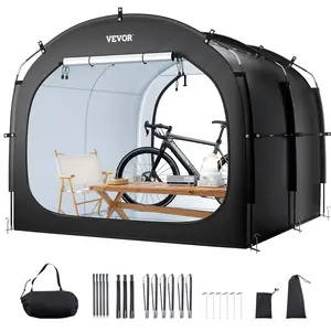 VEVOR Bike Storage Tent,  5 Bikes, Outdoor Spacious Bike Storage Tent with Ventilated Window, Waterproof Easy-to-Install Bike Tent with High Strength Fiberglass & Dual Zippers, Fit for Bicycle
