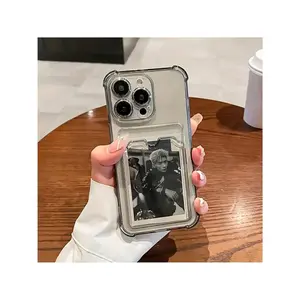 Durable Transparent TPU Protective Phone Case With Card Slot For Iphone 15/14/13/12/11 Series , Compatible With Iphone 11/11 Pro/11 Pro Max/12/12 Pro/12 Pro Max/13/13 Pro/13 Pro Max/14/14 Plus/14 Pro/14 Pro Max/15/15 Plus/15 Pro/15 Pro Max