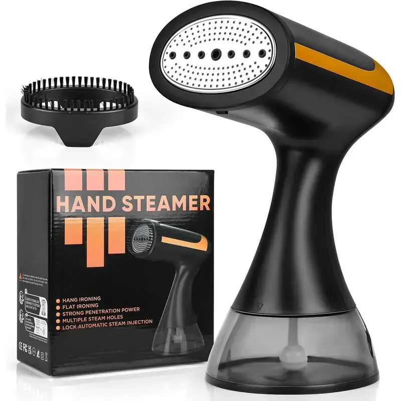 Handheld Garment Steamer - 1100W Power Compact Fold Fast Steam Iron, 300ml Detachable Tank Wrinkle Remover for Home & Travel (Household Appliance)