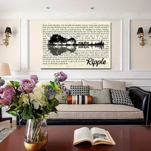 Grateful for the Dead Ripple Lyrics Poster Canvas Painting Print - High Quality Wall Art, Modern Classroom Design, Ideal for Home Gift Decoration Photo Ornaments