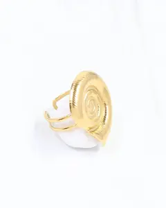 Colbie Spiral Shell Adjustable Ring WP Gold