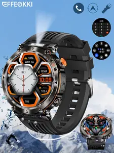 Men's Smartwatch 1.7 Inch Round Large Screen, Wireless Call, 100+ Sports Modes, Fitness Tracker, IP68 Waterproof, Altitude & Compass, Compatible with iPhone Android Smartphone, fathers day gifts
