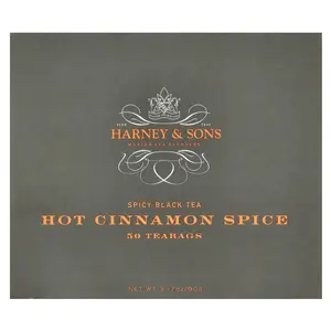 Harney & Sons Spicy Black Tea, Hot Cinnamon Spice, 50 Tea Bags, 3.17 oz (90 g) Harney & Sons Spicy Black Tea, Hot Cinnamon Spice, 50 Tea Bags, 3.17 oz (90 g)