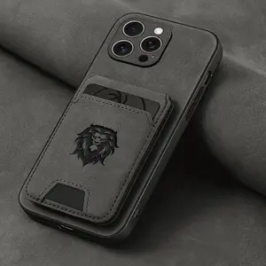 Lion Pattern Phone Case with Card Holder, PU Leather Phone Protective Cover, Phone Accessories Compatible with iPhone 16 15 14 13 12 11 Pro Max, Casing