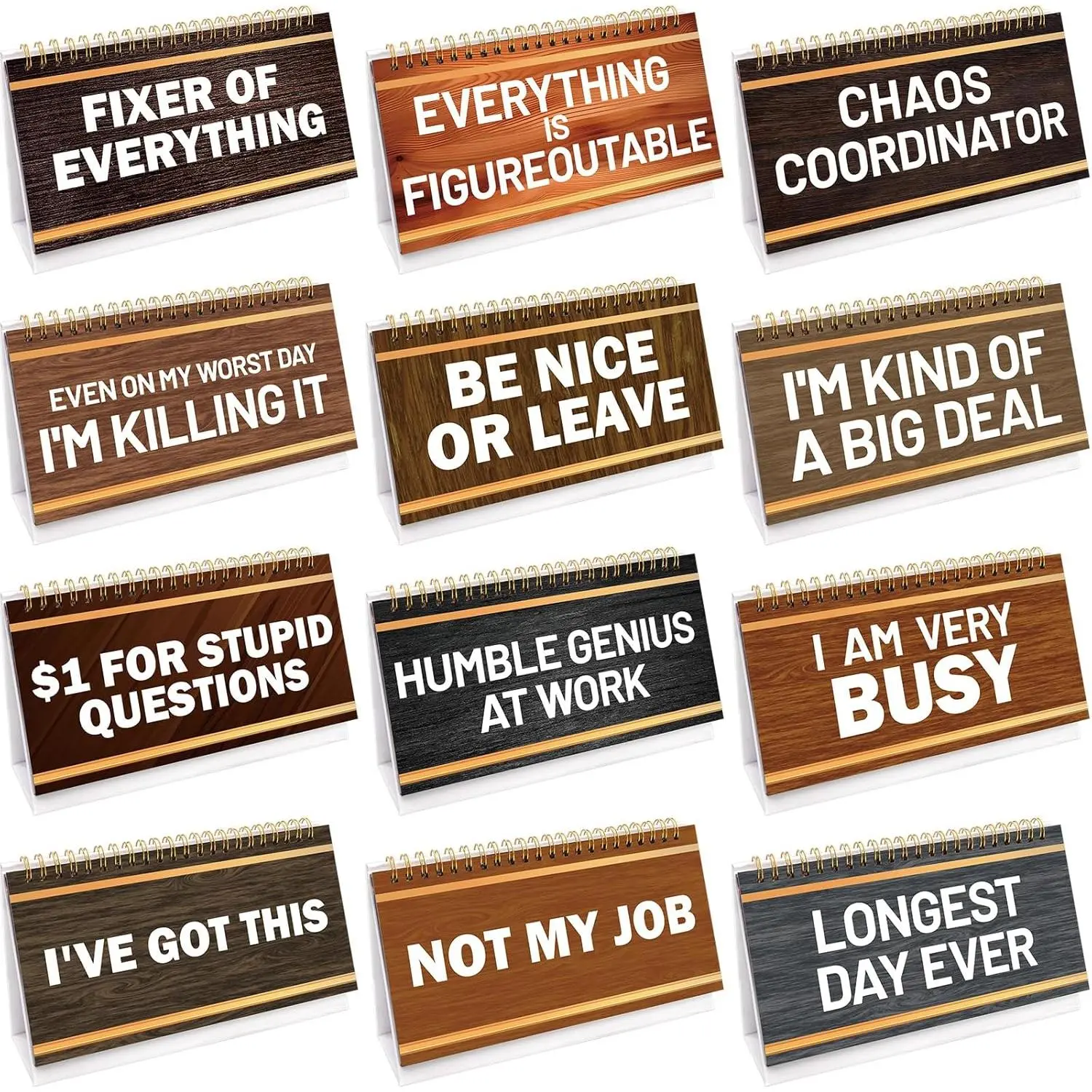 P-SO036 Sturdy Card Stock Desk Flip Accessory - 30 Playful Messages Novelty Desk Decor, Creative Desktop Decoration, Decorative Sign for Office Colleagues, Balcony Office Home Supplies Plaque