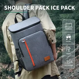 Portable Insulated Lunch Box, Waterproof Heat Resistant Ice Bag, Collapsible Cooler Bag, Camping Oxford Cloth Backpack, Lightweight Insulated Pack, 18L Capacity, Ideal for Outdoor Use