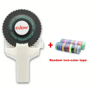 3D Embossed Label Printer, Includes 2 Rolls Free Tape (9mm x 3m), Refillable Tape, Built-In Cutter, Ideal for Office Use & DIY Crafts (Battery Not Included)
