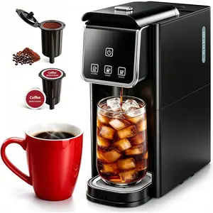 Single Serve Coffee Maker, Hot & Iced Coffee Maker for K-Pod and Grounds,  Brew Setting, 6-12 oz Brew Sizes  Cup Coffee Machine, Black