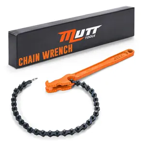 Mutt Tools Chain Wrench – Fits 1-1/2” to 6” Pipes and Filters - Chain Oil Filter Wrench for Heavy Duty Jobs