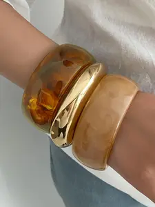 Vintage Geometric Design Resin Bangle, Fashionable Jewelry for Women & Girls, Casual All-match Accessories for Party, Daily Clothing Decor
