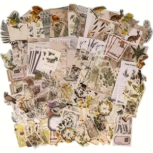 The 260pcs Retro plant and flower material set is suitable for scrapbooks, diaries and DIY craft decoration material paper