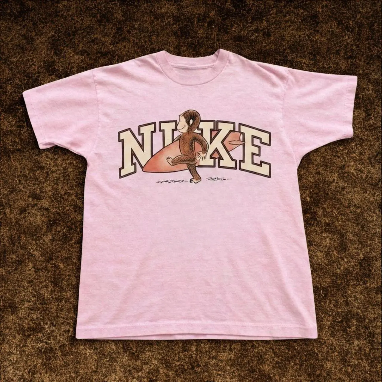Curious Monkey surfing graphic Vintage y2k Inspired Baby Tee,  aesthetic graphic tshirt, summer tee, 90s,y2k