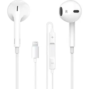 Lightning Wired Semi-In-Ear Earbuds,HiFi Stereo Sound Wired Earphones with Microphone & Volume Control, Portable Design Earphones for iPhone 14/13/12/11/SE/XR/XS/X/8/7Audio, Light Weight Earbuds