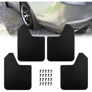 4PCS Car Mud Flaps Splash Guard Fender with 20PCS 6mm Fastener Rivet Clips Flexible and Bendable Mudflaps Black Compatible with Pickup SUV