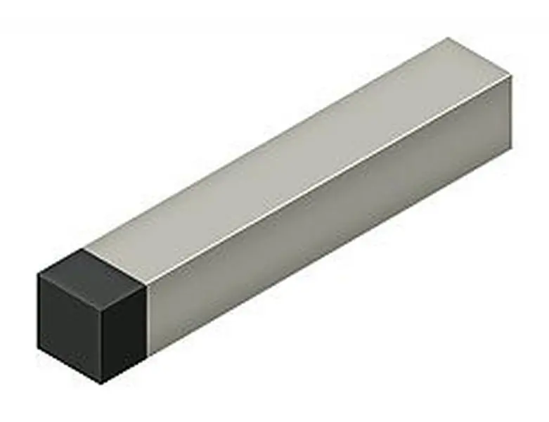 4 in. Modern Square Baseboard Bumper, Brushed Nickel