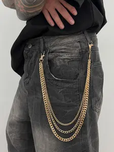 Men's Fashion Body Chain, Casual Vintage Design Three-Layer Metal Chain, Stylish Daily Wear Accessory Gift for Him