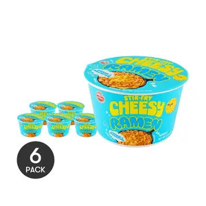 1/ 6 PACKS OTTOGI Cheddar & Mascarpone Cheese Ramen Cup Noodles 100g - Korean Instant Jjajangmyeon Style with Creamy Cheese Flavor, Popular Snack Food