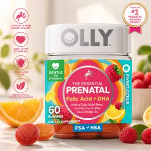 Prenatal Multivitamin Gummies for Women with Folic Acid & Omega-3 DHA, Daily Prenatal Support, Vitamins A & D, Sweet Citrus Flavor, 60 Count