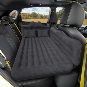 Heavy Duty 23.6in Wide Car Air Mattress, Durable 2-Chamber Inflatable Back seat Bed with Pump & Pillows, Leakproof SUV Sleeping Pad for Camping & Road Trips