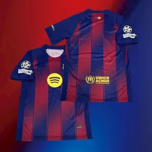 25-26 Season Home Short Sleeve Soccer Jersey Fans Version Red Blue Football Jersey