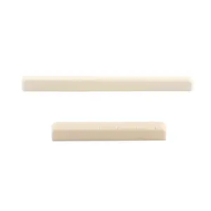 OLETONE Natural Cattle Bone Guitar Nut Saddle Flat Pre Slotted 6 String for Classical Guitar